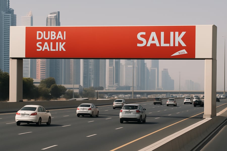 Dubai paid road toll gate Dubai paid road toll gate